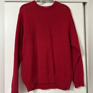 Oversized Red Grandpa Cotton Sweater